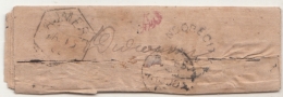 India  1862   QV  Stampless Small Cover Indore CCity To  Didwana  Via Ajmere   2  Scans   #  11782  D Inde Indien - 1858-79 Compañia Británica Y Gobierno De La Reina
