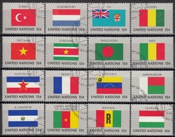 UNITED NATIONS New York 348-363,used,flags - Oblitérés