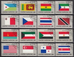 UNITED NATIONS New York 373-388,used,flags - Usados