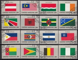 UNITED NATIONS New York 397-412,used,flags - Gebruikt