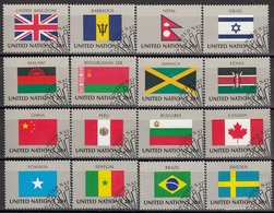 UNITED NATIONS New York 422-437,used,flags - Oblitérés