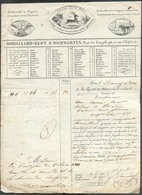 Lettre De VOITURE Avec Illustration AIGLE (?) CERF Et CHEVAL Soc. ROBILLARD-GLOT & DOMMARTIN Rue Du Temple à PARIS Le 19 - Animalez De Caza