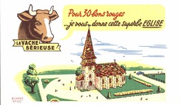 BUVARD LA VACHE SERIEUSE EGLISE - Produits Laitiers