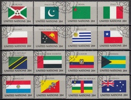 UNITED NATIONS New York 448-463,used,flags - Gebruikt