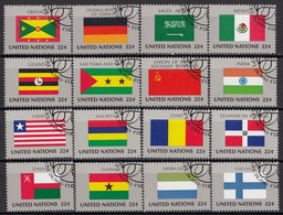 UNITED NATIONS New York 472-487,used,flags - Gebruikt