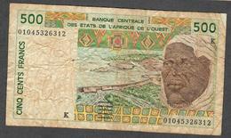 W.A.S. LETTER K SENEGAL P710Kl 500 FRANCS (20)01 FINE - West African States