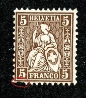 W6770  Swiss 1862  Scott #43a (*) SCV $115. No Gum  20% Cat.- Offers Welcome - Ungebraucht