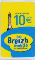 Phare Télécarte Neuve De 10 €  BREIZH MOBILE  Dans Son Blister  . - Lighthouses