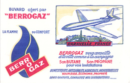 BUVARD BERROGAZ Butane Propane Gaz - Avion Caravelle France - Trasporti