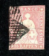 W6777  Swiss 1854  Scott #17 (o) SCV $175. 2+ Margins 15% Cat.- Offers Welcome - Used Stamps