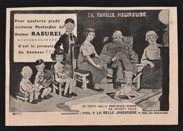 Pub 1912 Mode Sous Vetement  Rasurel Famille Heureuse Pantoufles Pantoufle Chien Enfant Bebe Ours Dessin GUS BOFA - Werbung