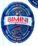BAHAMAS : KALIK Beer  BIMINI ISLAND Label , With Bottle Top Label And Bottle Back Label - Beer