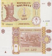 MOLDAVIE - Billet 1 LEU, Neuf, Non Plié, 2015 (Étienne III De Moldavie / Le Monastère De Capriana) - Moldavie