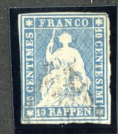 W6800  Swiss 1854  Scott #16 (o) SCV $80. 4 Margins - Offers Welcome - Used Stamps