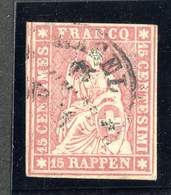 W6805  Swiss 1854  Scott #16 (o) SCV $65. 3 Margins - Offers Welcome - Used Stamps