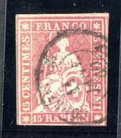W6807  Swiss 1854  Scott #16 (o) SCV $65. 3 Margins - Offers Welcome - Used Stamps