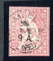 W6809  Swiss 1854  Scott #16 (o) SCV $65. 4 Margins Very Good- Offers Welcome - Oblitérés