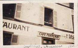 Photo 1921 AUBIERE - Pancarte "café Français", Café Restaurant Hôtel F. Dégirouet, Rue Vercingétorix (A193, Ww1, Wk 1) - Aubiere