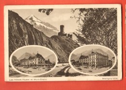 DA03-09  Martigny-Ville Château De La Bâtiaz Les Hotels Kluser Et Mont-Blanc En Médaillon Non Circulé. - Martigny