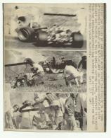 RIVERSIDE CALIFORNIA 1969  RON COURTNEY 'S CAR  HIT BROADSIDE BY CAR DRIVEN BY SAM POSEY...... CM.17X14 - Cars
