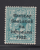 Ireland 1922 MH Scott #34 10p Light Blue - Unused Stamps