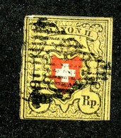 W6834  Swiss 1850  Scott #8 (o) SCV $125. -  Almost 4 Margins - Offers Welcome - 1843-1852 Timbres Cantonaux Et  Fédéraux