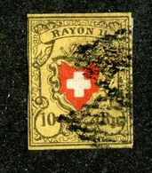 W6839  Swiss 1850  Scott #8a (o) SCV $225. -  4 Margins  Good - Offers Welcome - 1843-1852 Federal & Cantonal Stamps