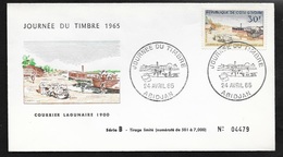 C. I. FDC Lettre Illustrée 1er Jour Abidjan Le 24/04/1965  Le N° 234 Journée Du  Timbre Courrier Lagunaire En 1900   TB - Dag Van De Postzegel