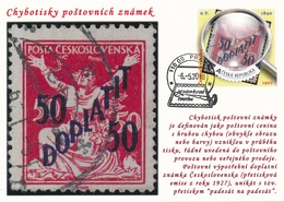 Czech Rep. / My Own Stamps (2018) 0795 CM: The World Of Philately - Postage Stamps Printing Errors: Czechoslovakia 1927 - Brieven En Documenten