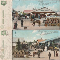 Bavière 1907. 2 Cartes Postales, Entiers TSC. Passauer Maidult, Fête De Mai à Passau. Chevaux, Fûts De Bière En Bois - Bières