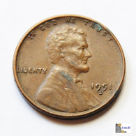 US - 1 Cent - 1951 D - 1909-1958: Lincoln, Wheat Ears Reverse