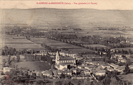 Cpa,isère,vue Aérienne De Saint Siméon De Bressieux En 1905,prés De Chatenay,marnans,virivill E,rare Ed Charvat,38 - Bressieux