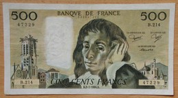 500 Francs Pascal 5-7-1984 - 500 F 1968-1993 ''Pascal''