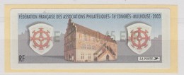FRANCE 2003 76ème CONGRES DE MULHOUSE VIGNETTE LISA VALEUR 0.45 € - 1999-2009 Illustrated Franking Labels