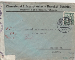 Slovaquie Lettre Censurée Pour Les Sudètes 1940 - Briefe U. Dokumente