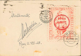 6 1948. Sobre 1035. 35 Cts Negro. Tarjeta Postal De La GUIA DEL COLECCIONISTA DE SELLOS DE CORREOS DE ESPAÑA (de Tort Ni - Otros & Sin Clasificación