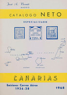 39 1968. CATALOGO NETO ESPECIALIZADO DE CANARIAS, EMISIONES CORREO AEREO 1936-38. Jose A.Vicenti. Madrid, 1968. - Altri & Non Classificati