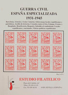 83 (1990ca). GUERRA CIVIL ESPAÑA ESPECIALIZADA 1931-1945. Estudio Filatélico. Sevilla, 1990ca. - Other & Unclassified