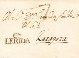 157 1819. LERIDA A ZARAGOZA. Marca CÑA. / LERIDA (P.E.10) Edición 2004. MAGNIFICA ESTAMPACION. - ...-1850 Prephilately