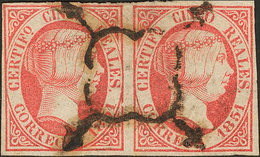 202 1851. º 9(2). 5 Reales Rosa, Pareja. MAGNIFICA. Edifil 2014: 940? - Other & Unclassified
