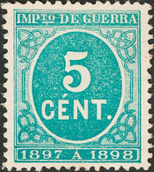 349 1897. (*) 232. 5 Cts Verde. Excelente Centraje. PIEZA DE LUJO. - Altri & Non Classificati