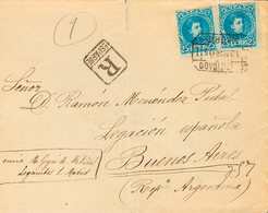 358 1905. Sobre 248(2). 25 Cts Azul, Dos Sellos. Certificado De MADRID A BUENOS AIRES (dirigida Al Famoso Escritor Ramón - Sonstige & Ohne Zuordnung