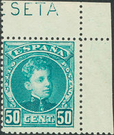 360 1901. ** 252ec. 50 Cts Verde, Esquina De Pliego. ERROR DE COLOR. MAGNIFICO Y RARISIMO. Cert. COMEX. Edifil 2015: 264 - Otros & Sin Clasificación