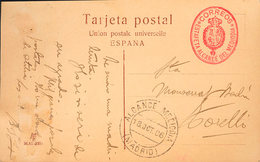 367 1906. Tarjeta Postal De MADRID A TORELLO (BARCELONA) (ligeramente Tonalizada). Marca De Franquicia CORREOS / ESTAFET - Otros & Sin Clasificación