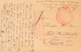 381 1919. Tarjeta Postal De ZARAGOZA A BADMEINBERG (ALEMANIA). Marca De Franquicia CROIX ROUGE ESPAGNOLE / CORRESPONDANC - Other & Unclassified