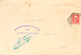 470 1933. Sobre 669. 30 Cts Carmín. Correo Aéreo De MADRID A MANILA. En El Frente Marca MADRID-MANILA FLIGHT / 1933 / F. - Otros & Sin Clasificación