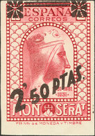 556 1938. ** 791s. 2'50 Pts Sobre 25 Cts Carmín, Borde De Hoja Inferior Con El Margen Superior Justo (no Podemos Garanti - Otros & Sin Clasificación