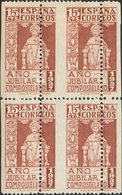 581 1937. **/* 833dx(4). 15 Cts Castaño, Bloque De Cuatro. Variedad DENTADO VERTICAL DESPLAZADO. MAGNIFICO Y RARO. Edifi - Otros & Sin Clasificación