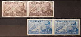 631 1939. ** 883/84sv(2). 50 Cts Castaño Y 1 Pts Azul, Ambos Sellos En Pareja. Variedad SIN DENTADO VERTICAL. MAGNIFICAS - Otros & Sin Clasificación