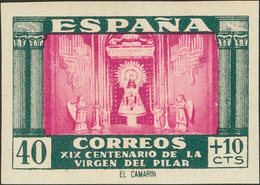 691 1946. ** 998s. 40 Cts + 10 Cts Verde Y Lila. SIN DENTAR. MAGNIFICO. Edifil 2018: 166? - Other & Unclassified